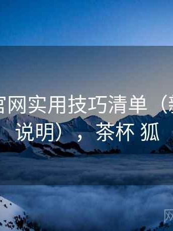茶杯狐官网实用技巧清单（新手友好说明），茶杯 狐