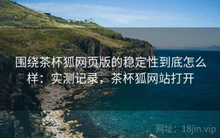 围绕茶杯狐网页版的稳定性到底怎么样：实测记录，茶杯狐网站打开