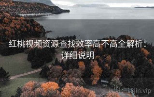 红桃视频资源查找效率高不高全解析：详细说明